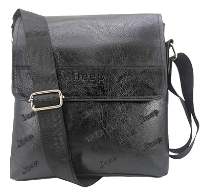 bilAnca Branded Imported Men Composite Leather Sling Crossbody Work Shoulder Unisex Bag Leisure Business Briefcase Fashion Single Shoulder One Jeep