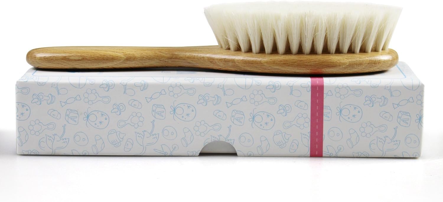 Natural Soft Bristle Brush Organic Goat Hair Bristles with Gift Box by Slicemall