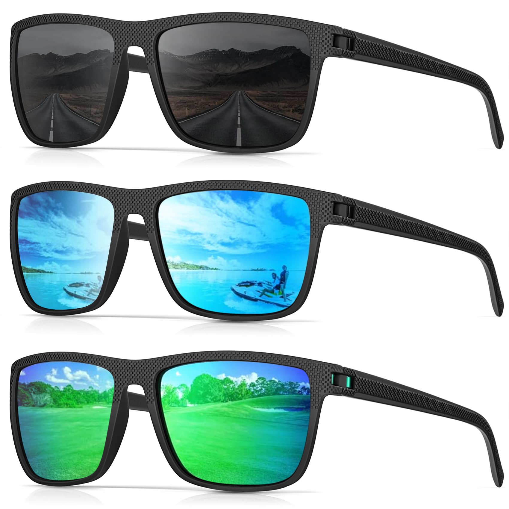 CIFOYA Polarized Sunglasses for Men Women, Square
