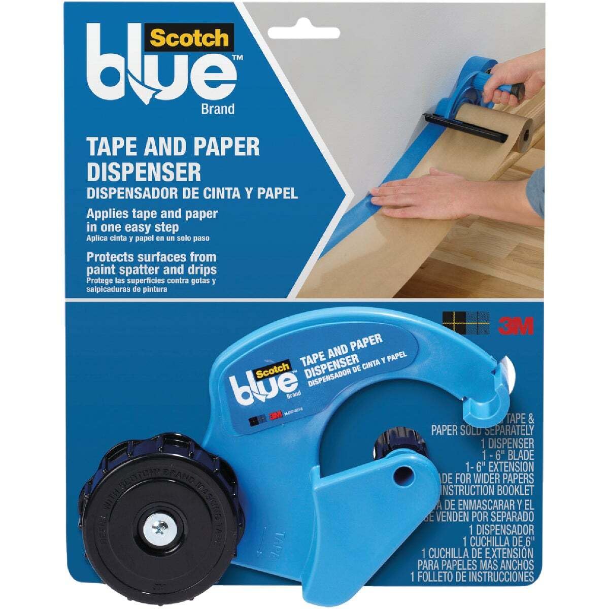 Photo 1 of *** USED *** ScotchBlue Painter's Tape and Paper Dispenser, Applies Masking Paper with Painter’s Tape to Protect and Cover Surfaces, Tape Dispenser Includes Plastic Blade, Fits 12 Inch Masking Paper