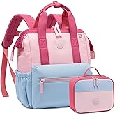 LOVEVOOK Kids Backpack for Girls 4-8 with Lunch Bag, Preschool Kindergarten Backpack for Girls, Large School Backpack Set for Elementary Soft Padded, Perfect for Travel and Daycare