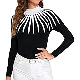 Women's 2025 Fall Fashion Turtleneck Long Sleeve Ribbed Knit Slim Fitted Casual Pullover Sweater Tops