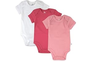 HonestBaby unisex-baby 3-pack Short Sleeve Bodysuits One-piece 100% Organic Cotton for Infant Baby Boys, Girls, Unisex