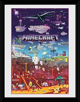 GB Eye Minecraft, World Beyond Gerahmter Druck, Mehrfarbig, 30 x 40 cm