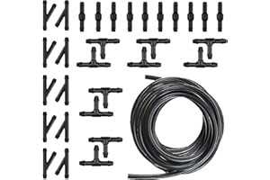 DACIRTY 30 PCS Front Windshield Washer Hose Kit, 13 ft. Washer Hose and T-type Y-type I-type Hose Fitting, Connects to Pump Nozzle Mounting Fittings, Universal Fit for Most Cars (Black)