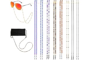 Damanse Eyeglass Chain,8 Pcs Beaded Eye Glasses Strap Holders around Neck For Women