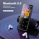 AGPTEK Bluetooth 5.3 MP3 Player 64GB Expands to 128GB 2.4in FM Radio view 3