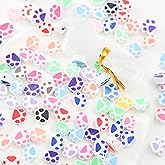 100pcs Mixed Polymer Clay Spacer Beads for Women Jewelry Making DIY Bracelet Necklace Hair Clip Accessories (Paw Print)