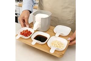 6 PCS Dishes with Storage Rack Dipping Dishes Mini Plastic Condiment Tray Home and Kitchen Dinnerware Sets,12 * 7.5cm