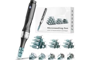 Berber's Treat Professional Wireless Microneedling Pen - with 22 Replacement Cartridges, Adjustable Micro Needling Pen for Home Use, 4pcs 16pin+4pcs 26pin+6pcs 36pin+6pcs 42pin+2pcs Nano.(Gray)