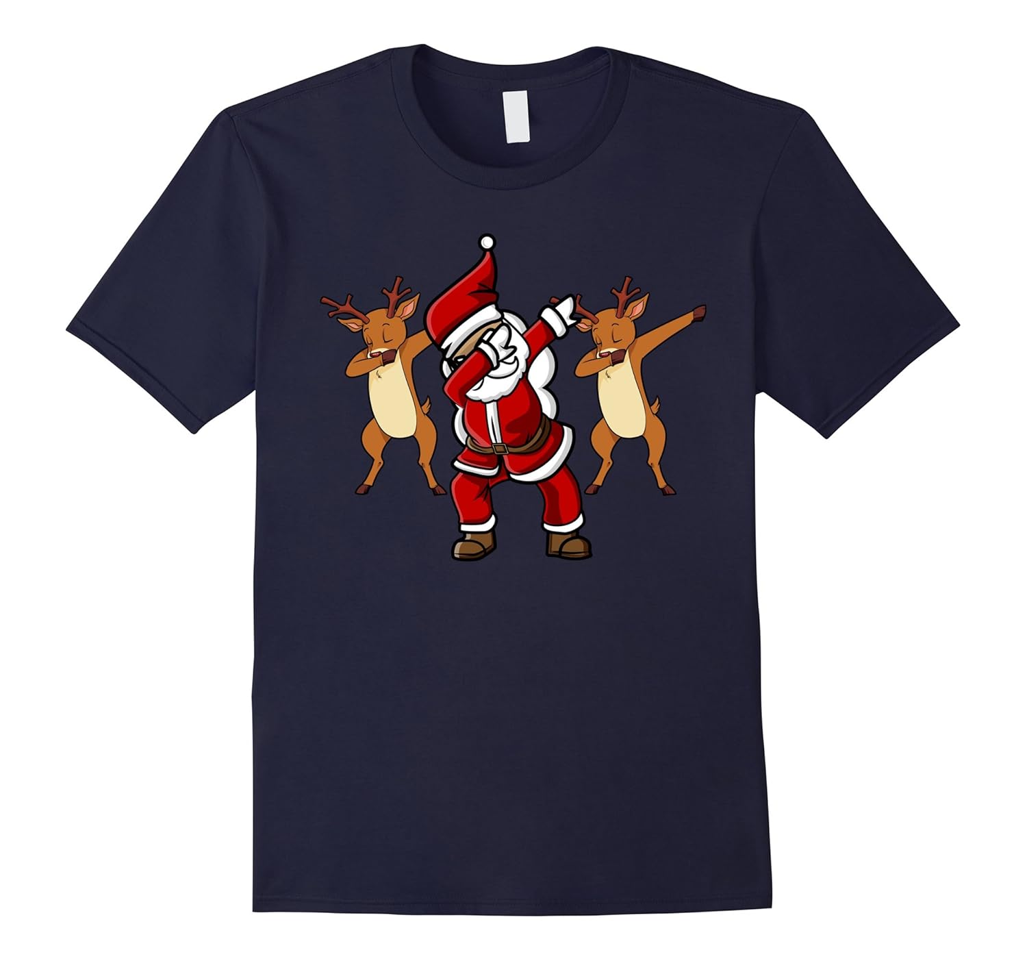 Dabbing Santa Reindeer Funny Christmas Dance T-Shirt Dab Tee-ANZ