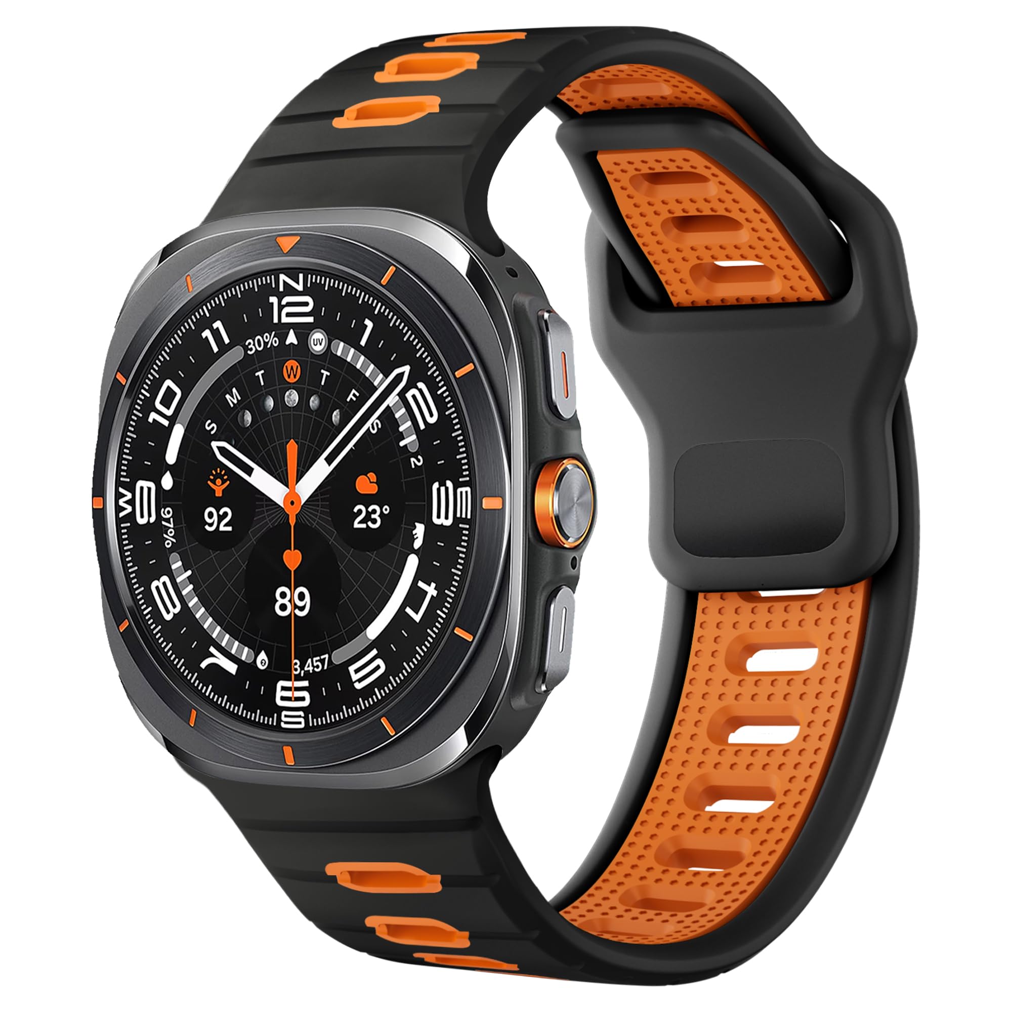 Photo 1 of ***** 3 pack****Rugged Sport Band for Samsung Galaxy Watch Ultra Bands 47mm Men/Women,Two Tone Silicone Waterproof Strap Compatible with Samsung Watch Ultra Band,Galaxy Watch 7 Ultra Bands Replacement Correa Reloj