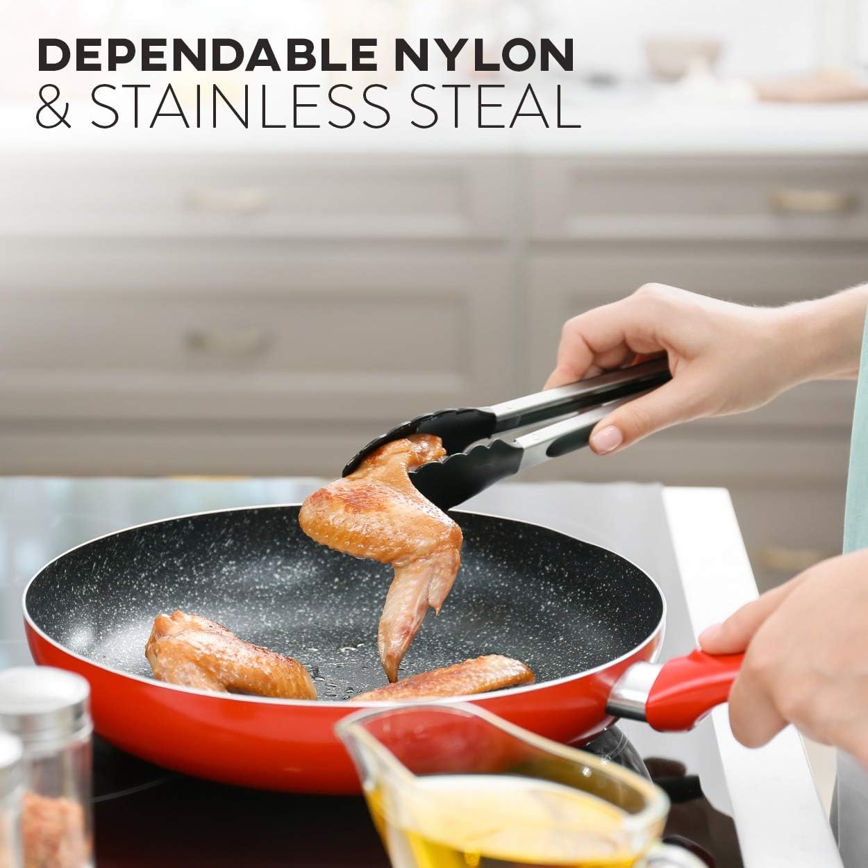 Kitchen Utensil Set 24 Nylon and Stainless Steel Utensil Set, Non-Stick and Heat Resistant Cooking Utensils Set, Best Kitchen Tools, Useful Pots and Pans Accessories and Kitchen Gadgets: Kitchen & Dining
