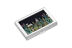 Rimilak Metal Credit Card Holder, Mini Credit Card Wallet RFID Blocking Slim Metal Hard Case for Women Men, Daisy Flower