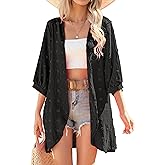 Yekaty Cardigan for Women 3/4 Sleeve Lightweight Summer Kimono Cardigan Loose Beach Cover Up 2026