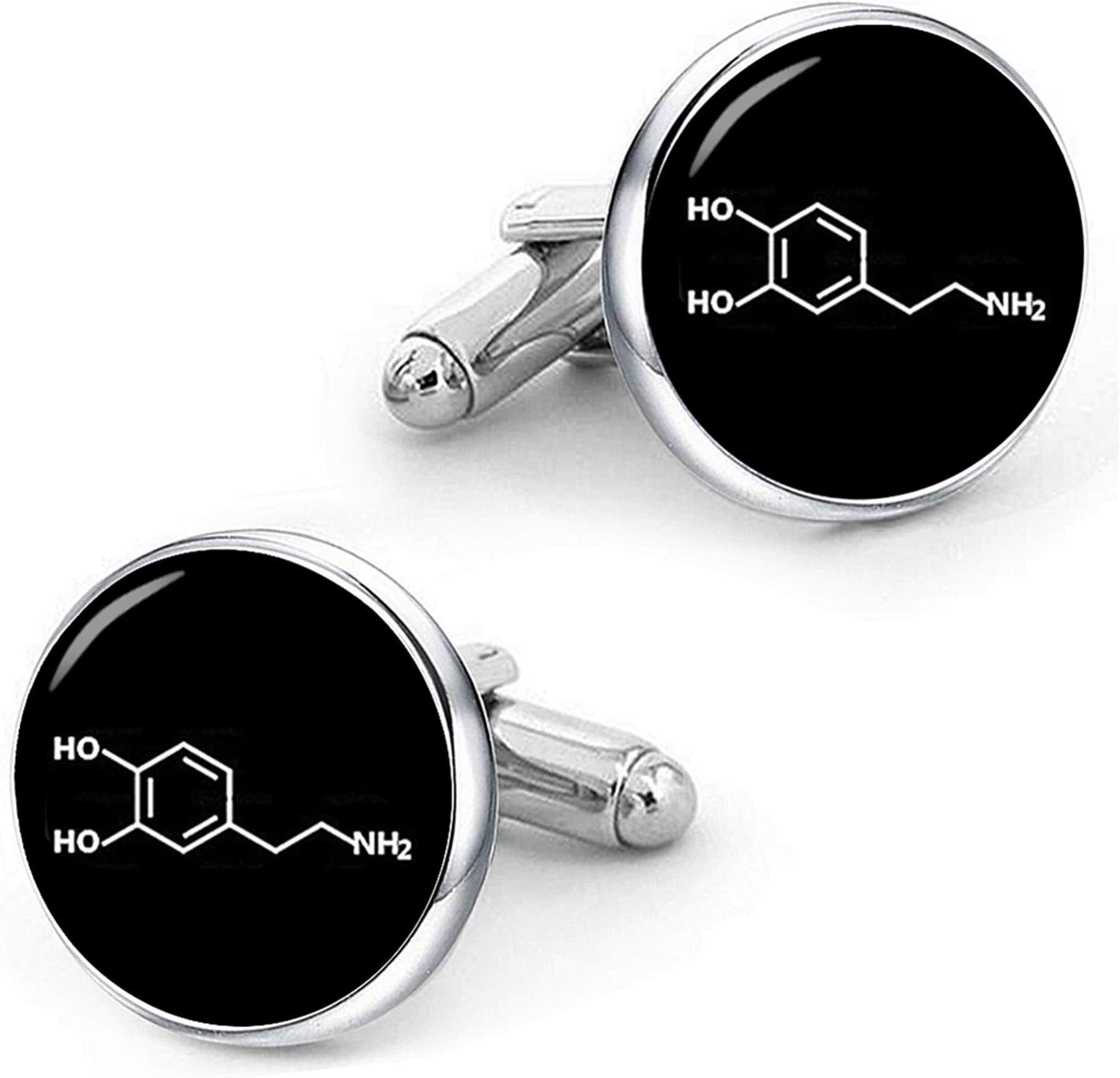 Kooer Dopamine or Serotonin Molecular Formula Cuff Links Chemistry Formula Cufflinks