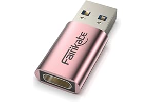 fairikabe USB 3.0 to USB C Adapter 5Gbps, USB C Female to USB A Male Converter, Type C to USB Adapter Compatible with Laptop, Computer, Charger, Power Bank, and More, Pink
