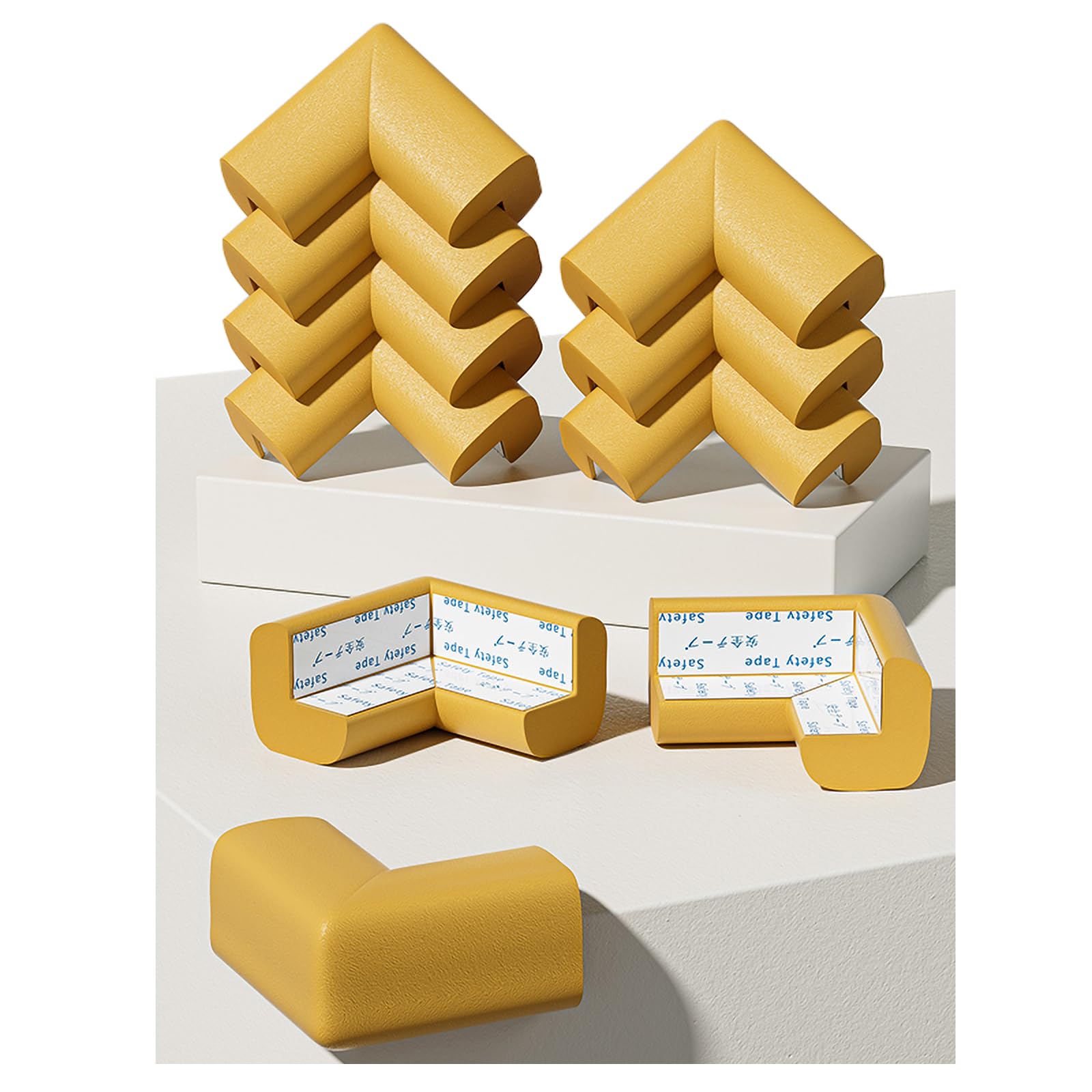 Fozobaiy Baby Corner Protectors,Baby Proofing Foam Edge Guard,Table Protectors For Kids,Suitable For Coffee Table Desk Furniture Fireplace Sharp Corners,10 Corner pads (Wood color)