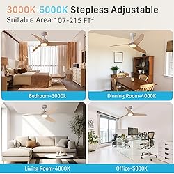 TAVZAKE Ceiling Fans with Lights, 42 inch Low
