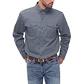 VANLENS FR Shirt for Men 6oz Ripstop Lightweight Back Vented Mesh Breathable Flame Resistant CAT2 NFPA2112 Welding Shirts