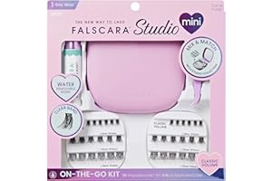 Falscara Studio Mini, False Eyelashes, Lash Clusters, 'Classic Volume', 8mm-12mm, Includes 36 clusters, applicator, tubing bo