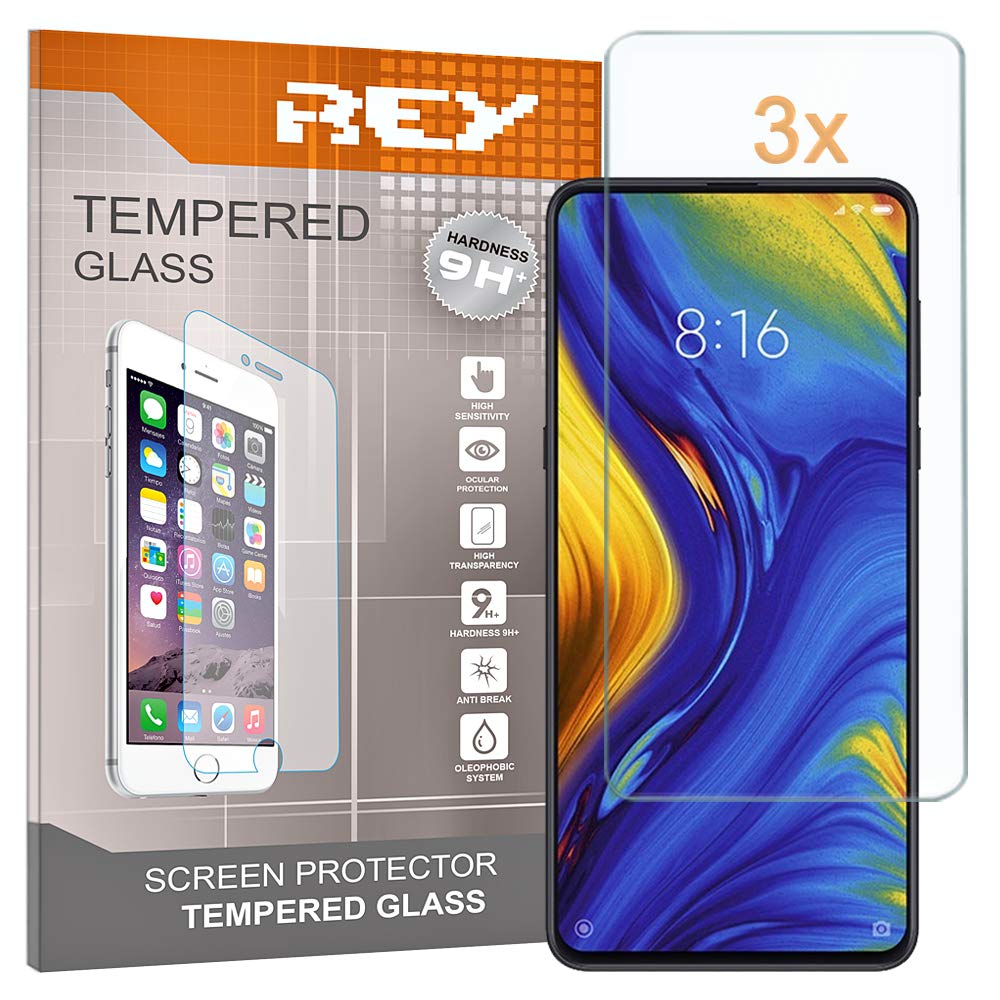 REY Screen Protector for XIAOMI MI MIX 3 - MI MIX 3 5G, Tempered Glass Film, Premium quality, Perfect protection for scratches, breaks, moisture, [Pack 3x]