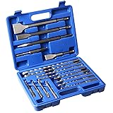 BHTOP 17 Pcs SDS Plus Rotary Hammer Drill Bits and