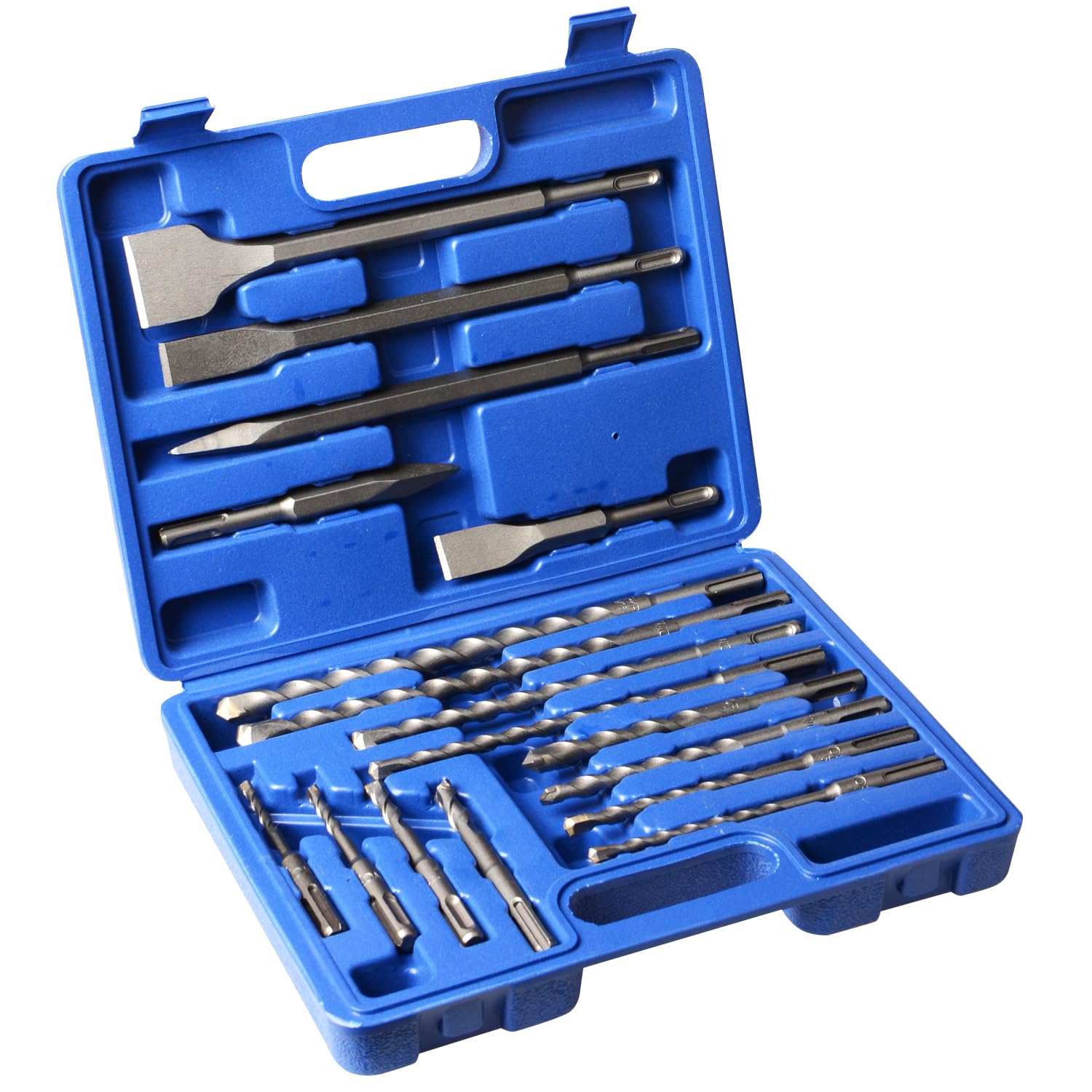 BHTOP 17 Pcs SDS Plus Rotary Hammer Drill Bits and