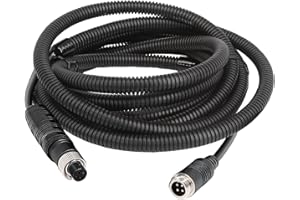 INSEETECH 4 Pin Camera Cable with Corrugation Tube Cover, for Backup Cam, 4 Pin Aviation Extension Cable for Rear View Camera