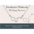 Rosa Vila Happiness Serotonin Molecule Necklace Women, Solid 925 Sterling Silver, Ideal Gift Necklaces For Teacher, Professor, Chemistry Graduates, Science Jewelry Lovers (Sterling Silver)