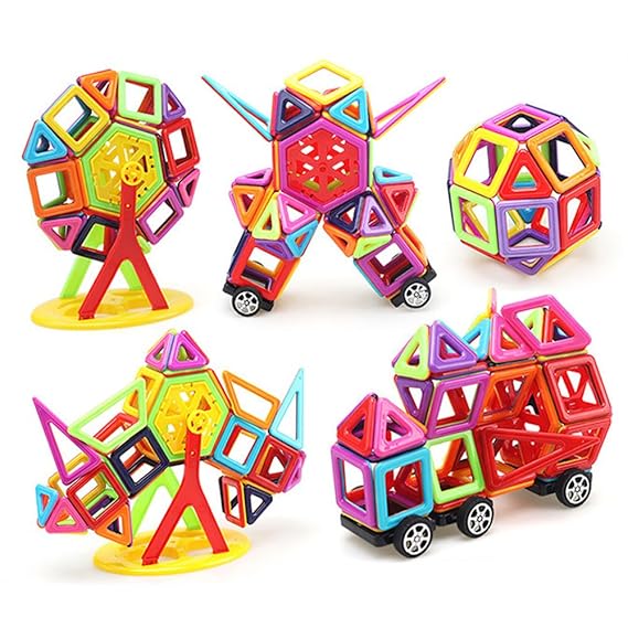 LUXJET® Magnetische Bauklötze Set,Magnetische Konstruktionsbausteine Konstruktion Blöcke,Lernspielzeug für Kinder ab 3 Jahre(