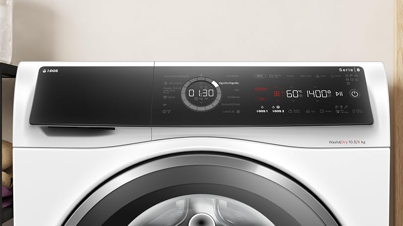 Bosch Lavadora-Secadora, 10,5/6 kg, Serie 8, Dosificación Automática, Silenciosa, Home Connect, AutoDry, Blanco, WNC254A0ES
