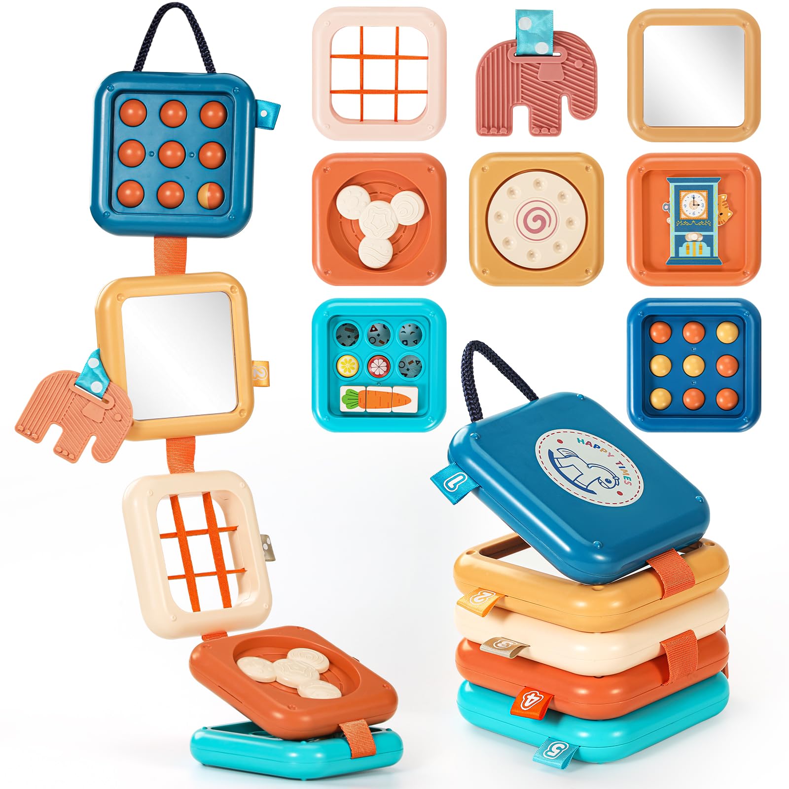 Photo 1 of Dilovely Busy Board for 1 Year Old, Travel Toys for Toddlers 1-3, Montessori Busy Board - Car Airplane Essentials, Sensory Activity Cube Birthday Gifts for Baby Infant Boy Girl
