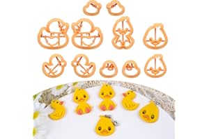 Puocaon Duck Polymer Clay Cutters - 11 Pcs Clay Cutters for Polymer Clay Earrings, Cute Animal Polymer Clay Jewelry Cutters, Mirrored Duck Shape Clay Cutters for Earrings Making, Stud Clay Cutters