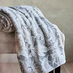 Vera Bradley Fleece Plush Throw Blanket, Java Gray
