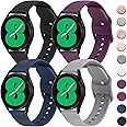 4 PACK Bands Compatible with Samsung Galaxy Watch 4 40mm 44mm/ Watch 4 Classic 42mm 46mm, 20mm Adjustable Silicone Sport Strap Replacement Band for Women Men (4Pack B)