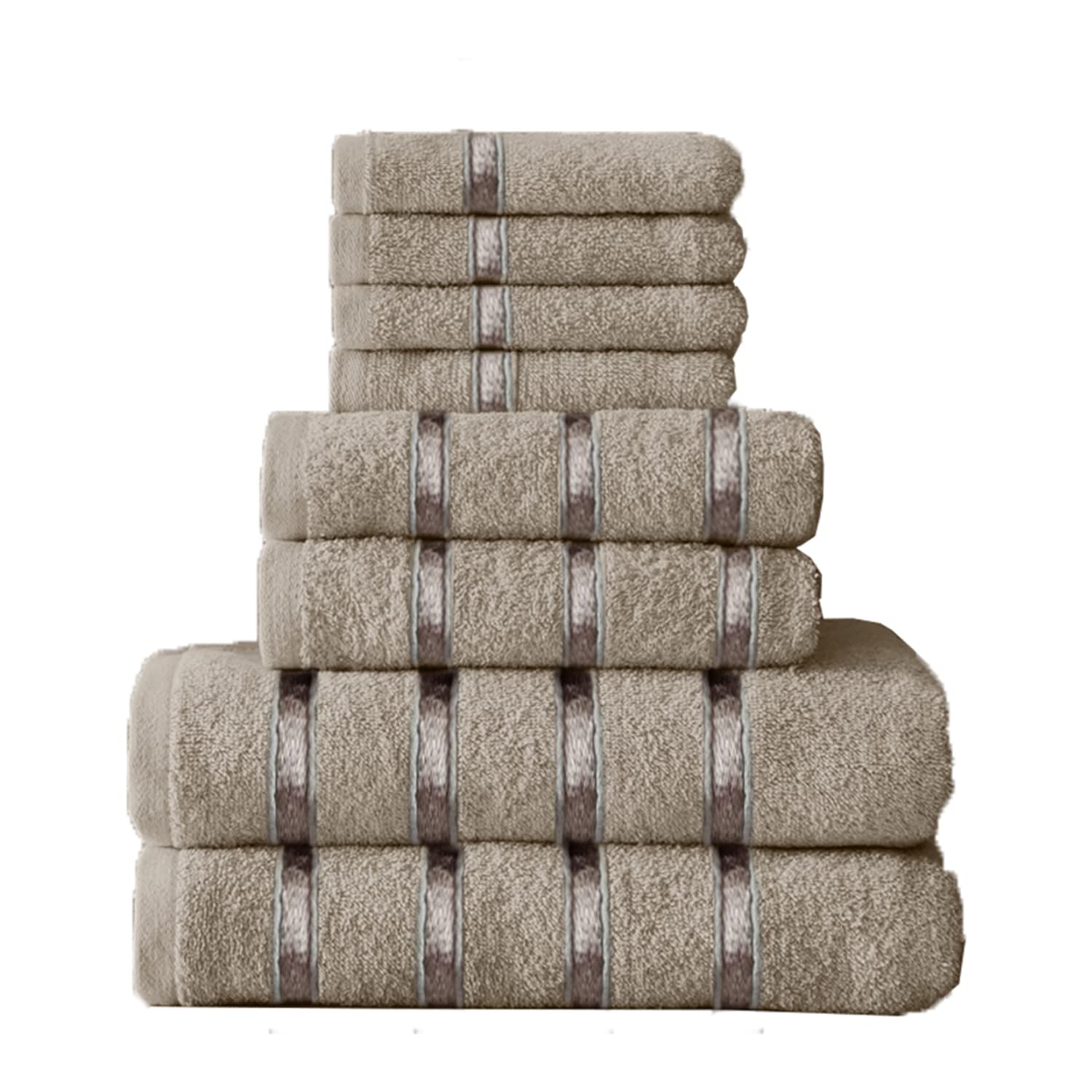 GC GAVENO CAVAILIA 8 Piece Towel Bale Set - Egyptian Cotton | Face Towel | Hand Towel | Bath Towel | - Quick Dry & Highly Absorbent Towels Silver - Washable Towels For Bathroom