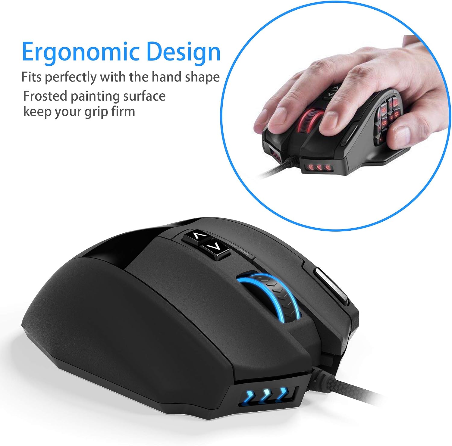 UtechSmart Venus 16400DPI High Precision Laser RGB Gaming Mouse, Programmable Buttons, Breathing Light, Ergonomic Optical - Image 5