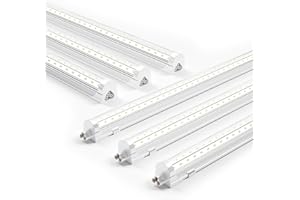 Ensenior 6 Pack 4 FT Led Shop Lights, 6000K Clear White, 5000LM Super Bright, 36W Equivalency 468W, Commercial Bay Lighting, U-Shaped Linkable Shop Lights Plug in for Garage, Workshop, FCC Certified