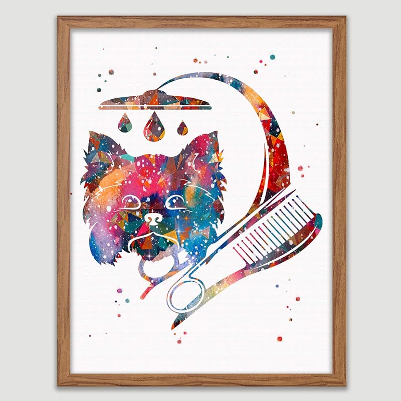 Amazon.com: Dog Grooming Watercolor Poster Dog Art Prints Dog Groomers