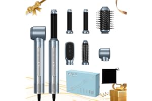 TRYLATER Hair Dryer Brush,Blow Dryer Brush with Attachments,110000 RPM Curly Twist 6 in 1 Air Style, Professional Ionic Hair Styling Tool, Left & Right Air Curler, Volumizer