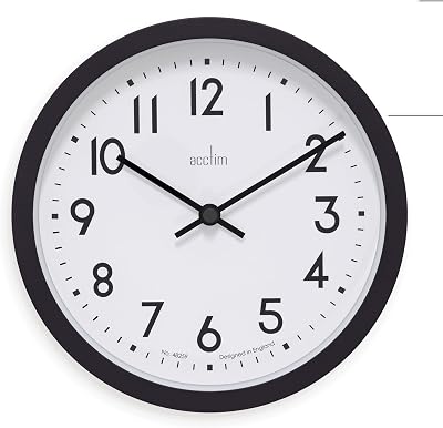Acctim Elstow 22843 Wall Clock in Soot Black 20cm Quartz