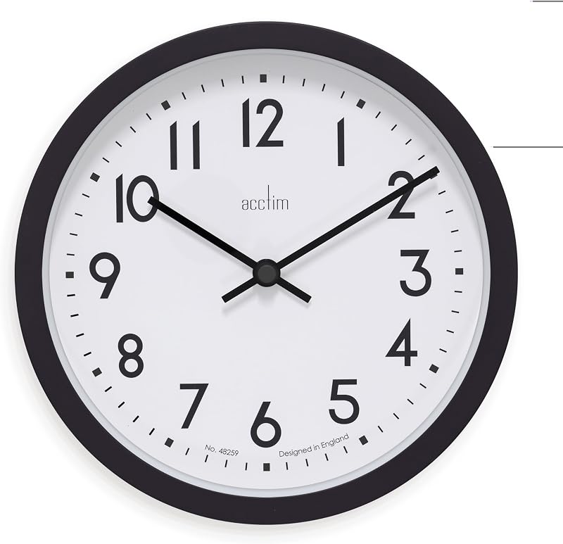 Acctim Elstow 22843 Wall Clock in Soot Black 20cm Quartz