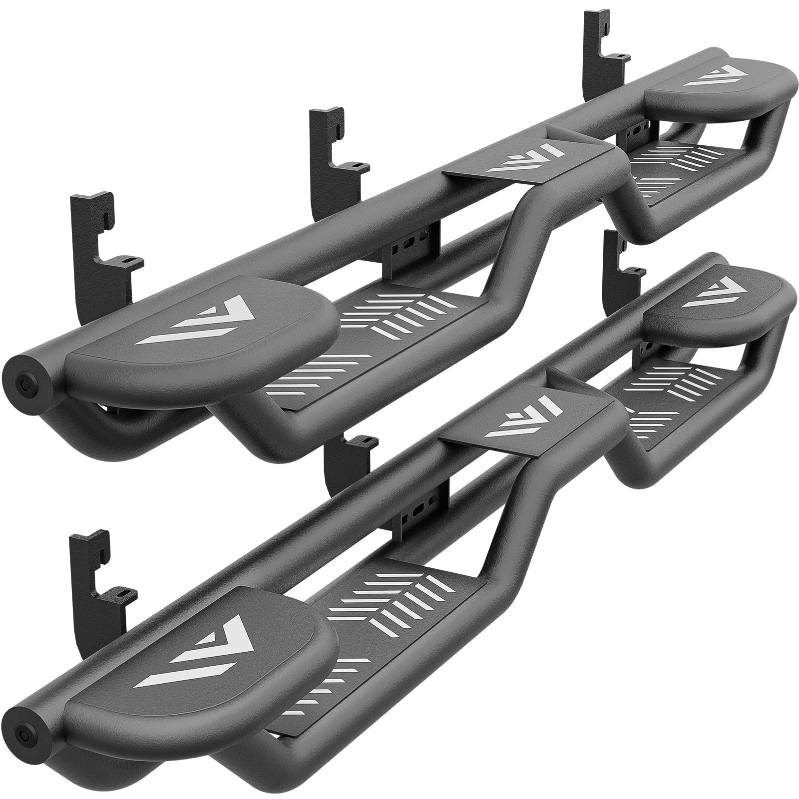 YZONA Three Raised Steps Running Boards Side Steps Compatible for 2015-2026 Chevy Colorado & GMC Canyon Crew Cab (4 Full Size Doors), Two Stairs Design Bolt-on Side Rails Step Nerf Bar Image