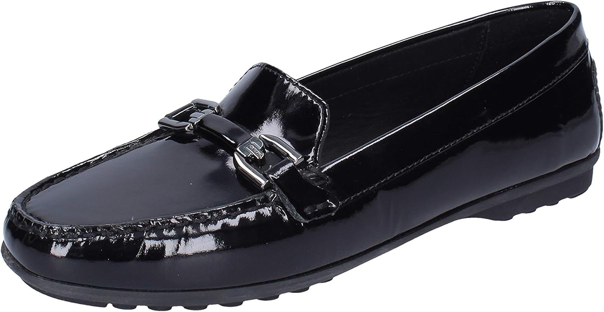 Geox LoafersShoes Womens PatentLeather Black 8 US