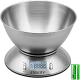 Etekcity Electronic Kitchen Scale with Stainless Steel Bowl 5kg 11lb view 4