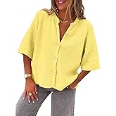 LILLUSORY Short Sleeve Cardigan Sweaters for Women 2026 Summer Cropped Button Up Sweater Tops Casual Shirt Y2K Outfits