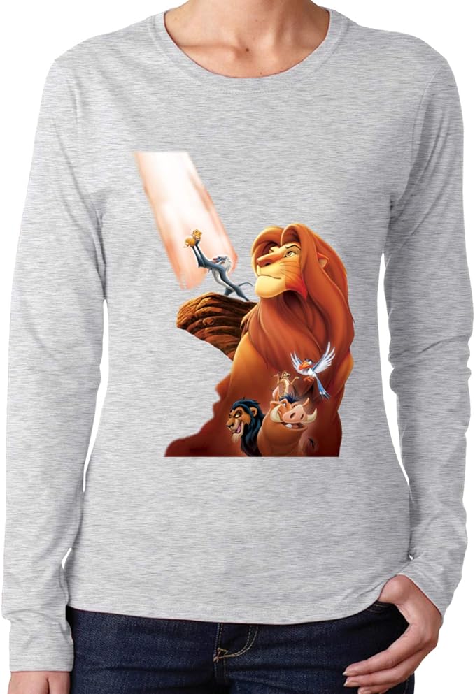Amazon.com: LWJKI Women's Fashion The Birth of The Lion King Long Sleeves T Shirts Top Tee Shirt 