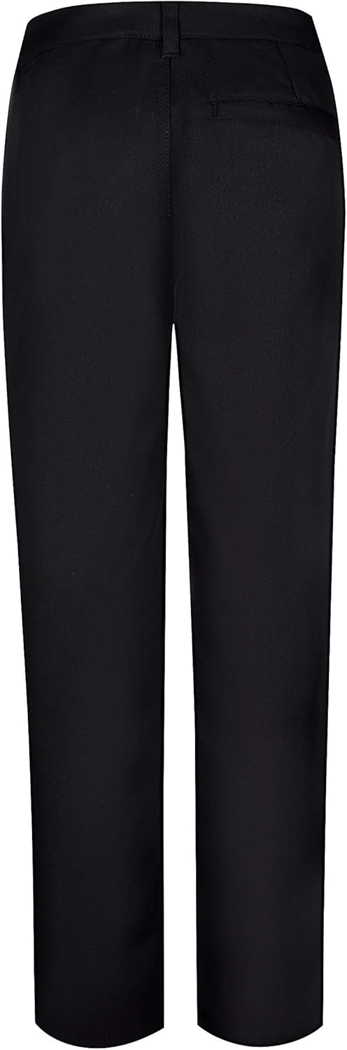Bienzoe Boy's School Uniforms Stretchy Polyester Adjust Waist Dress Pants: Clothing