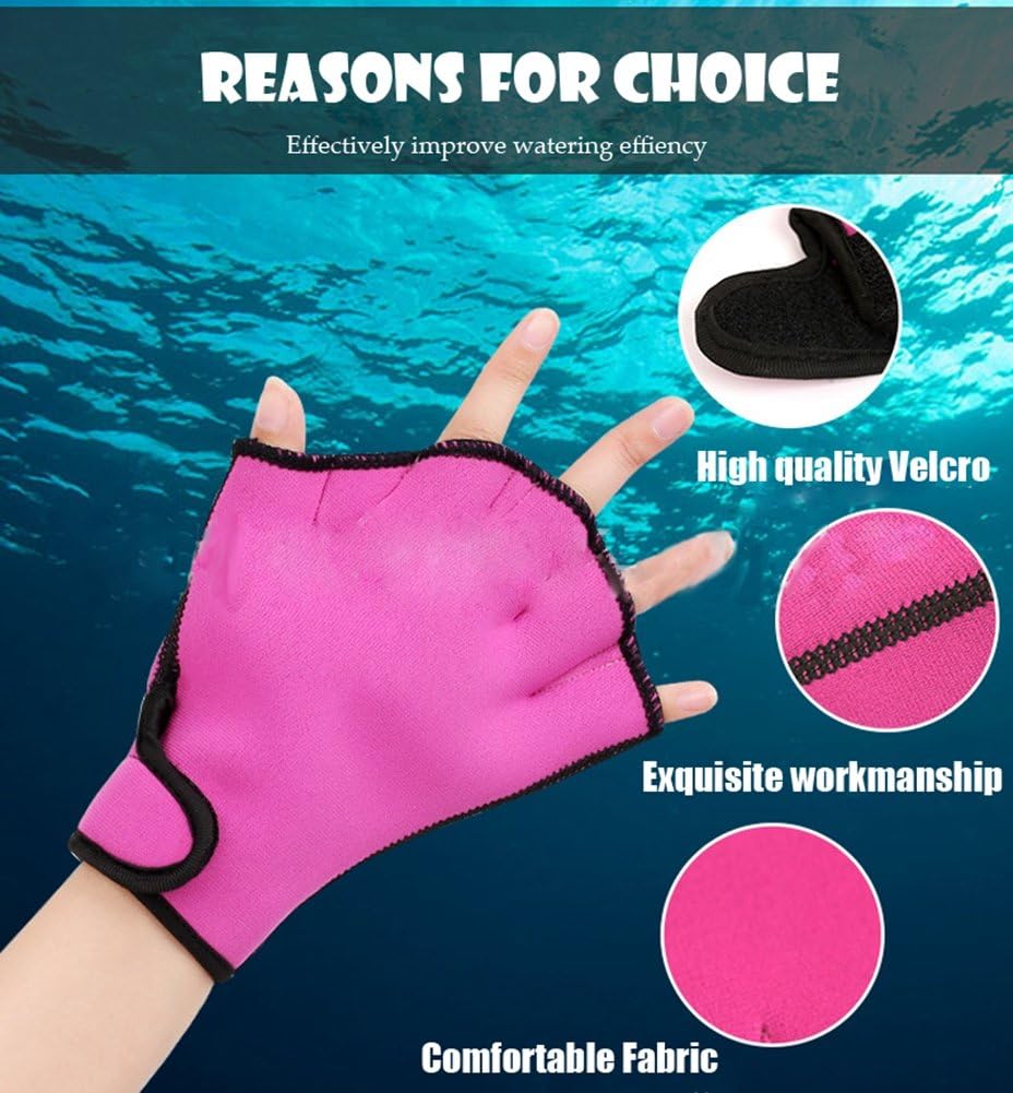 Geekercity Swim Training Gloves, Aquatic Fit Webbed Swimming Gloves, Water Resistance Neoprene Gloves with Webbed Fingers & Adjustable Wrist Closure for Water Aerobics & Pool Workouts : Sports & Outdoors